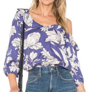 Revolve Asymmetrical Neckline floral top